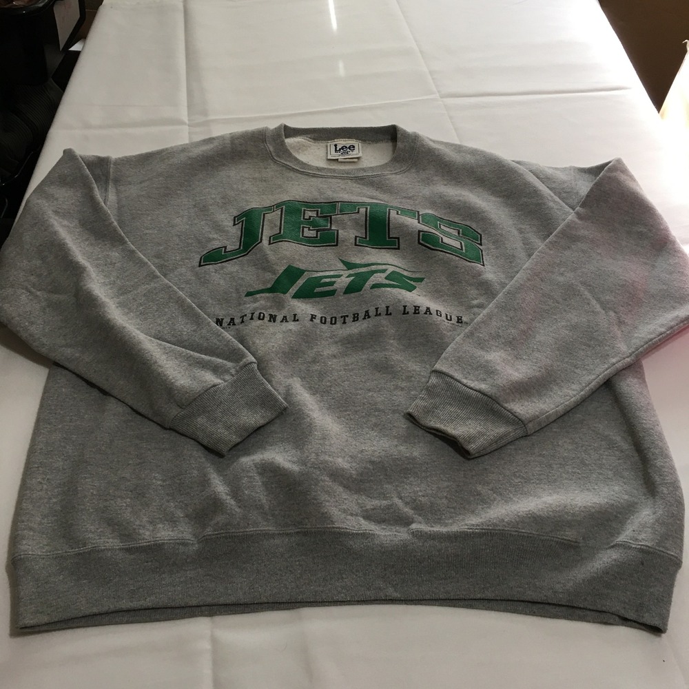 Vintage New York Jets Sweatshirt Men XL Gray NFL Nutmeg Made in USA 1997